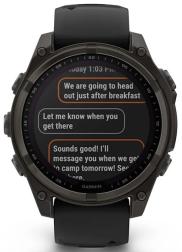 Умные часы Garmin Fenix 8 47mm Solar, Sapphire, титановый угольно-серый DLC с черным ремешком (010-02906-11)
