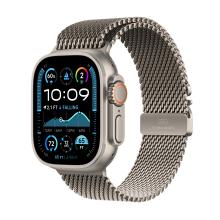 Apple Watch Ultra 2 (2024) 49mm Natural Titanium Case with Black Titanium Milanese Loop Small