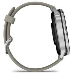 Умные часы Garmin Venu 4 45mm Silver with Silver Gray Silicone Band, серебристый (010-03014-01)