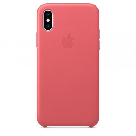 Кожанный чехол для iPhone XS, цвет розовый пион Кожанный чехол для iPhone XS, цвет розовый пион